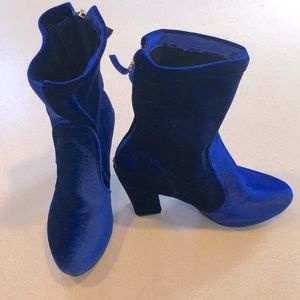 Elegant Blue Heeled Boots for Women